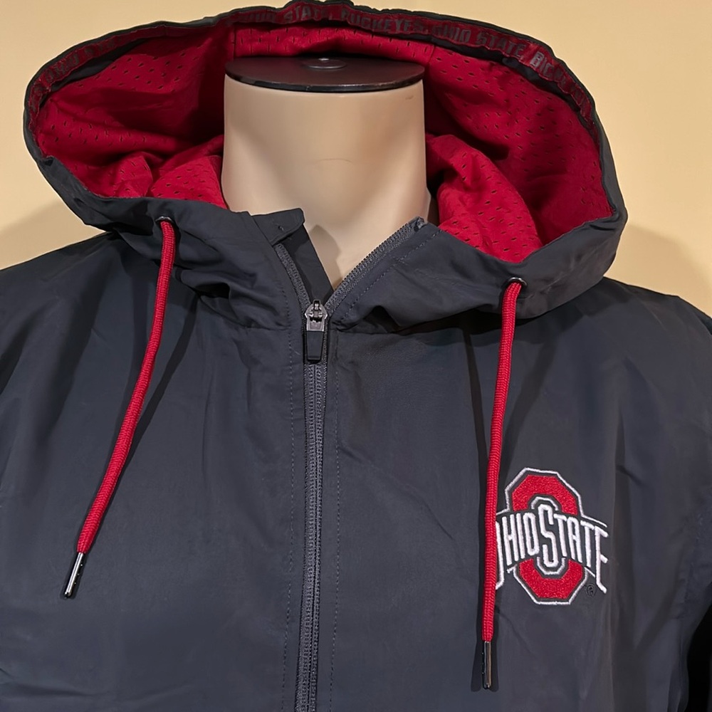 NCAA Ohio buckeyes colosseum zip hooded wind jacket mens new large - Picture 3 of 7